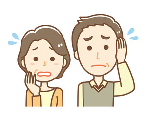 シニア　夫婦　不安　上半身