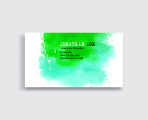 Vector Banners with Green Watercolor Splash.