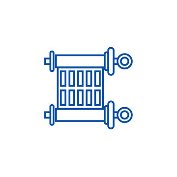 recommend clip art: Scroll,torah line concept icon. Scroll,torah flat  vector website sign, outline symbol, illustration.