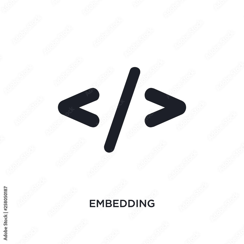 Poster embedding isolated icon. simple element illustration from technology concept icons. embedding editab