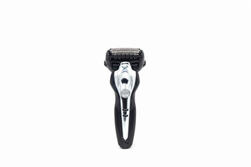 Electric shaver on white background.