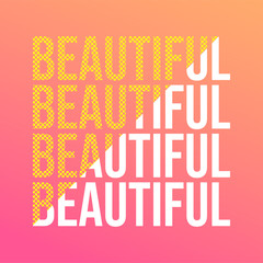 beautiful. Love quote with modern background vector