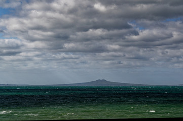 Rangitoto Island, a volcanic island in Gulf Harbour, New Zealand