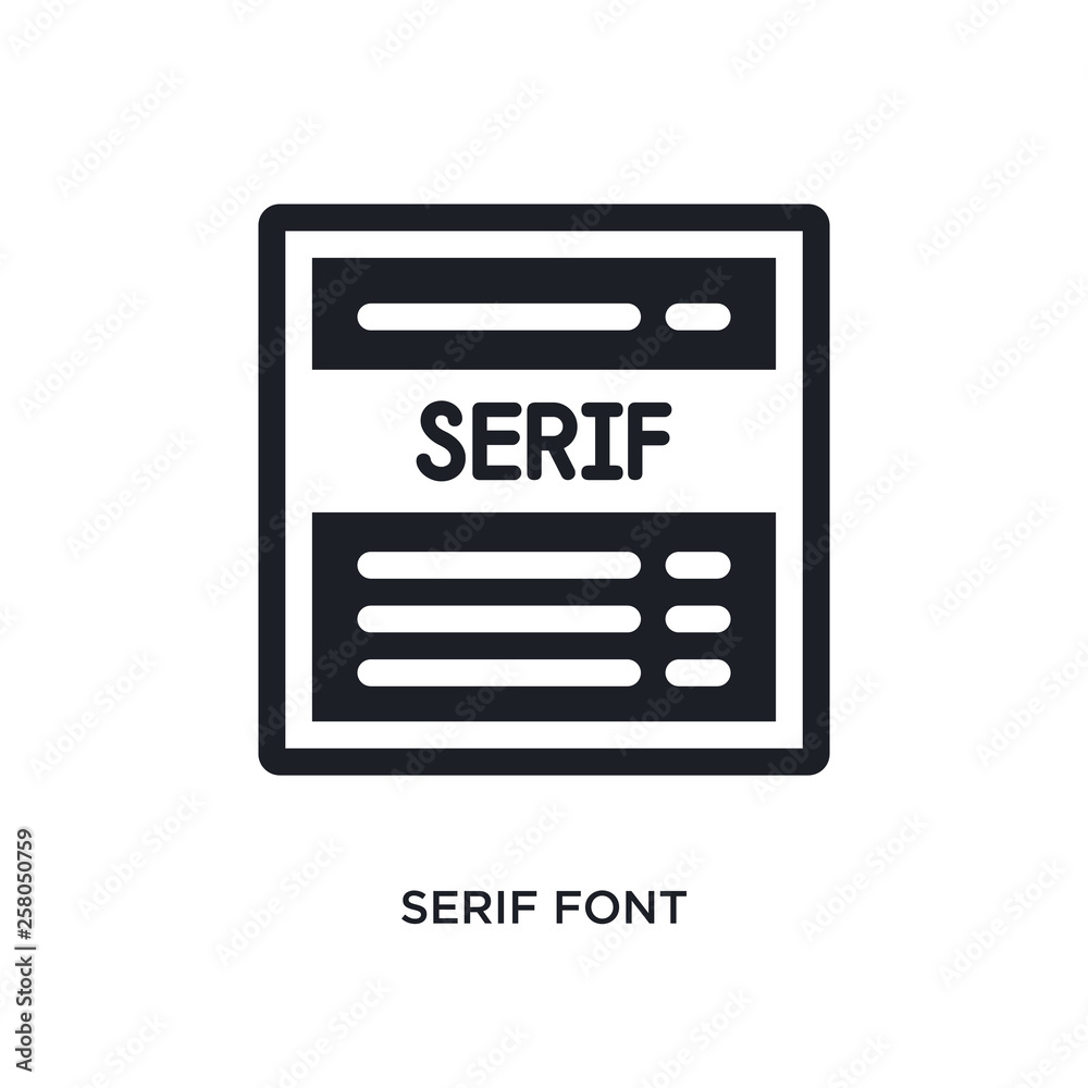 Poster serif font isolated icon. simple element illustration from technology concept icons. serif font edit
