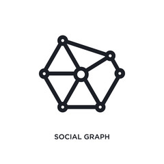 social graph isolated icon. simple element illustration from technology concept icons. social graph editable logo sign symbol design on white background. can be use for web and mobile