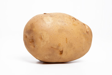  Potatoes on the white background.