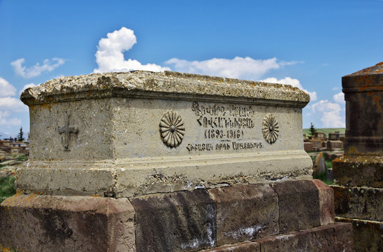 Noratus cemetery, sevan lake,  Armenia, Caucasus