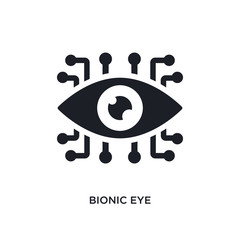 Obraz premium bionic eye isolated icon. simple element illustration from artificial intellegence concept icons. bionic eye editable logo sign symbol design on white background. can be use for web and mobile