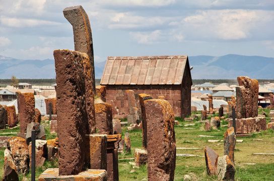 Noratus cemetery, sevan lake,  Armenia, Caucasus