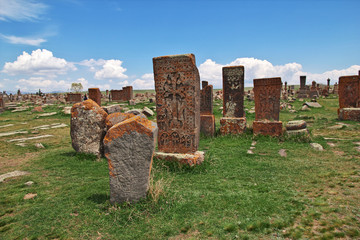 Noratus cemetery, sevan lake,  Armenia, Caucasus