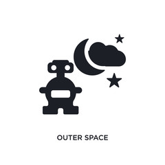 outer space isolated icon. simple element illustration from artificial intellegence concept icons. outer space editable logo sign symbol design on white background. can be use for web and mobile