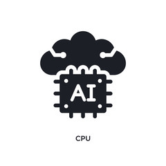 cpu isolated icon. simple element illustration from artificial intelligence concept icons. cpu editable logo sign symbol design on white background. can be use for web and mobile