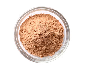Cosmetic clay in bowl on white background