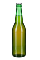 bottle with beer on white background
