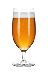 Glass of beer isolated on a white background