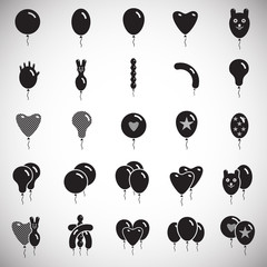 Ballon icons set on white background for graphic and web design. Simple vector sign. Internet concept symbol for website button or mobile app.