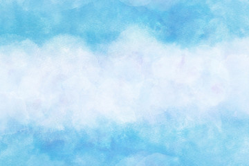 空 雲 青 夏 水彩 背景