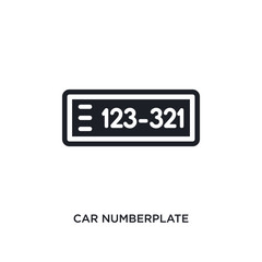 car numberplate isolated icon. simple element illustration from car parts concept icons. car numberplate editable logo sign symbol design on white background. can be use for web and mobile