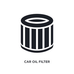 car oil filter isolated icon. simple element illustration from car parts concept icons. car oil filter editable logo sign symbol design on white background. can be use for web and mobile