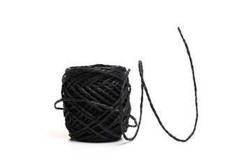 Hemp rope roll isolated on white background.