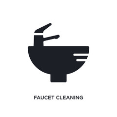 faucet cleaning isolated icon. simple element illustration from cleaning concept icons. faucet cleaning editable logo sign symbol design on white background. can be use for web and mobile