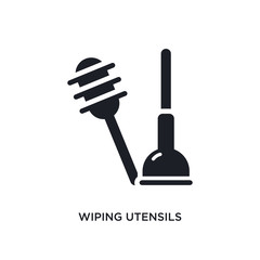 wiping utensils of bathroom isolated icon. simple element illustration from cleaning concept icons. wiping utensils of bathroom editable logo sign symbol design on white background. can be use for