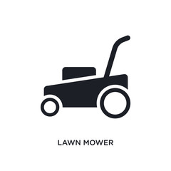 lawn mower isolated icon. simple element illustration from cleaning concept icons. lawn mower editable logo sign symbol design on white background. can be use for web and mobile