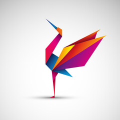 Żuraw origami. Logo wektor © Rzoog