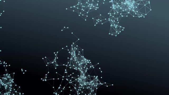 4K rendered computer generated video abstract moving puzzle. Teamwork business concept. Dots and lines are connecting