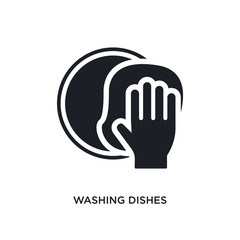 washing dishes isolated icon. simple element illustration from cleaning concept icons. washing dishes editable logo sign symbol design on white background. can be use for web and mobile
