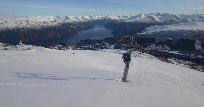 Gondola lift at Stranda Ski Resort, Norway