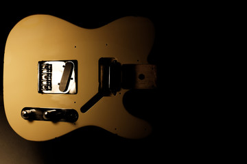 Guitar Bodies on black background.