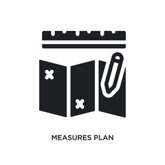 measures plan isolated icon. simple element illustration from construction concept icons. measures plan editable logo sign symbol design on white background. can be use for web and mobile