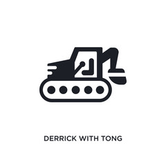 derrick with tong isolated icon. simple element illustration from construction concept icons. derrick with tong editable logo sign symbol design on white background. can be use for web and mobile