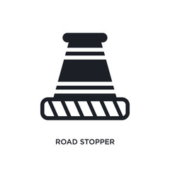 road stopper isolated icon. simple element illustration from construction concept icons. road stopper editable logo sign symbol design on white background. can be use for web and mobile