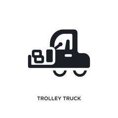 Obraz premium trolley truck isolated icon. simple element illustration from construction concept icons. trolley truck editable logo sign symbol design on white background. can be use for web and mobile