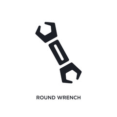 round wrench isolated icon. simple element illustration from construction concept icons. round wrench editable logo sign symbol design on white background. can be use for web and mobile