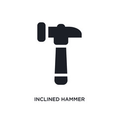 inclined hammer isolated icon. simple element illustration from construction concept icons. inclined hammer editable logo sign symbol design on white background. can be use for web and mobile