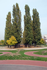 Park in Malesnica residential area, Zagreb, Croatia