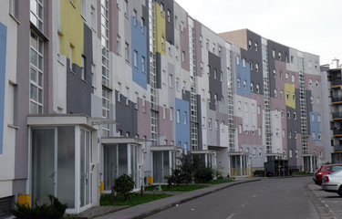 Fototapeta na wymiar New housing blocks in Malesnica residential area, Zagreb, Croatia