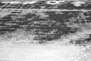 gray texture of Grass growing through snow spring