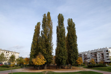 Park in Malesnica residential area, Zagreb, Croatia