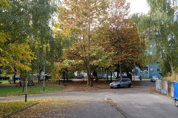 Park in Malesnica residential area, Zagreb, Croatia