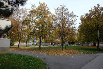 Park in Malesnica residential area, Zagreb, Croatia