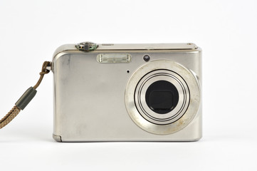 Old camera isolated on white background