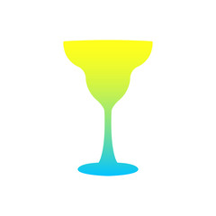 Cocktail glass with gradient. Elegant glass shape