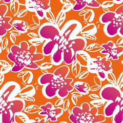 Abstract bright summer flower seamless pattern