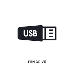 pen drive isolated icon. simple element illustration from electronic stuff fill concept icons. pen drive editable logo sign symbol design on white background. can be use for web and mobile