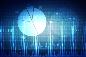 2d rendering Stock market online business concept. business Graph 