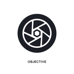 objective isolated icon. simple element illustration from electronic stuff fill concept icons. objective editable logo sign symbol design on white background. can be use for web and mobile